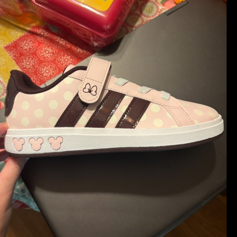 Disney adidas Kids Pink and Brown Sneakers